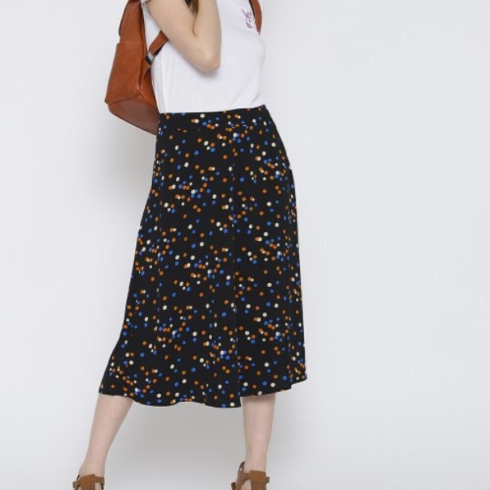 NWT Multi Color Polka Dots Midi Skirt  A Line Size XL Forever 21 Casual Coquette